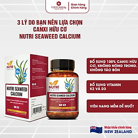 Combo 2 Hộp Canxi Hữu Cơ New Zealand Nutri Seaweed Calcium 60 Viên - Bổ Sung Canxi, Tăng Chiều Cao, Chống Loãng Xương