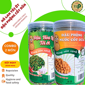 ĐẬU HÀ LAN TỎI ỚT HŨ 300G VÀ ĐẬU PHỘNG CỐT DỪA HŨ 300G TÂN LỘC PHÁT