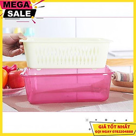 Mua Set Rổ Chậu Kèm Nắp Đậy Trong Suốt Nhựa Cao Cấp - Đựng Hoa Quả  Úp Cốc Đựng Rổ Rau Sống Sang Trọng Kt: 34.5X25.1X15 Cm - Giao Hàng Toàn Quốc