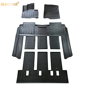 Thảm lót sàn xe ô tô Kia Carnival  7 chỗ Nhãn hiệu Macsim chất liệu nhựa TPV cao cấp màu đen(FDW-243)