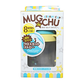 Bình Nước Straw Mug Cho Bé Có Ống Hút Nhật Bản Pip Baby 270ml Màu Cam Xanh