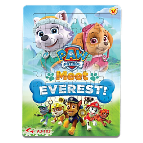 Xếp hình Tia Sáng Paw Patrol - Everest (48 Mảnh Ghép) - Tặng kèm câu đố mặt sau cho bé