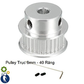 Buly, Puly, Pulley Trục 6mm - 40 Răng, sử dụng với dây đai 2GT-6mm