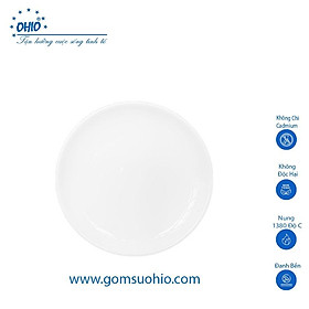 Đĩa Nông Ảo 35cm Sứ Trắng OHIO