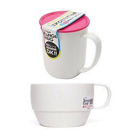 Combo Cốc Uống Nước Có Nắp Ranger Mug 300ml + Cốc Uống Nước Inomata Cao Cấp (Màu trắng sữa ) - Nội Địa Nhật Bản