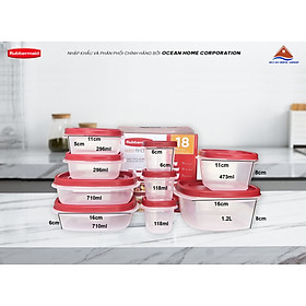 Mua Bộ hộp nhựa đựng thực phẩm nắp đỏ có vent Rubbermaid USA (9 size khác nhau)