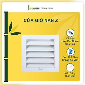 Asia Green - Cửa Gió Nan Z Kèm Lưới Chắn Côn Trùng, Ngăn Nước Mưa, Hợp Kim Nhôm Cao Cấp Hàng chính hãng (Bao gồm VAT)