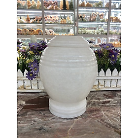 Mua Hủ đưng tro cốt đá cẩm thạch trắng - Cao 25 cm
