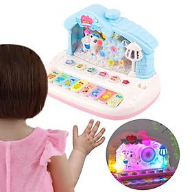 Children Piano Toy, Electric Keyboard Sound Light Snowflake Simulation Musical Instrument for Kids Boys Girls
