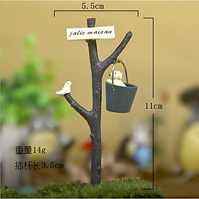 Mua Mô hình chó trắng nằm trong xô nhỏ trên cành cây trang trí tiểu cảnh  bonsai  DIY