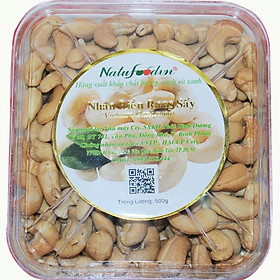 Hạt Điều Nhân Rang Sấy Nguyên Vị | Hộp Vuông 500gr Đặc Sản | Natufoodvn