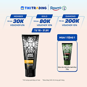 Sữa rửa mặt cho nam Oxy sạch sâu giảm nhờn dạng kem có hạt massage Oxy Deep Wash 100g