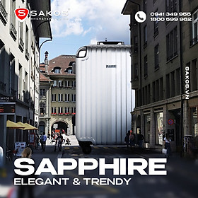 Vali Kéo Nhựa Du Lịch SAKOS SAPPHIRE Khung Nhôm Z26 - Size M (24inch)/ Ký Gửi (Trung) - Khóa TSA - Nhựa PC