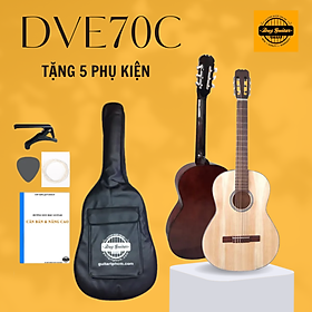 Mua Đàn guitar classic DVE70C gỗ laminate âm thanh tốt trong tầm giá dành cho bạn mới tập Duy Guitar tặng 4 phụ kiện