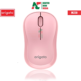 Chuột Không Dây Không Ồn Arigato M220 Pink Màu Hồng - Hàng Nhập Khẩu