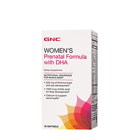 Viên uống Cung cấp DHA và cải thiện sức khỏe cho phụ nữ mang thai GNC Women's Prenatal Formula With DHA *