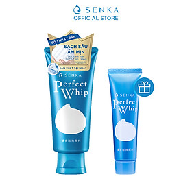 Sữa rửa mặt tạo bọt chiết xuất tơ tằm trắng Senka Perfect Whip 120g tặng Sữa rửa mặt Senka Perfect Whip 50g