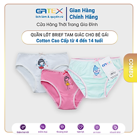 Combo 7 Quần Lót Brief Tam Giác Cho Bé Gái GATEX Cotton Cao Cấp GAKIDS từ