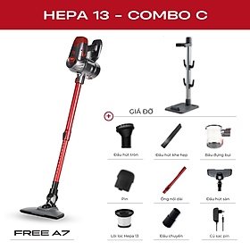 Máy hút bụi cầm tay không dây UNIQ Free A7 đa năng gia đình mini pin sạc hút giường đệm nệm sofa xe hơi lực hút mạnh - Hàng chính hãng
