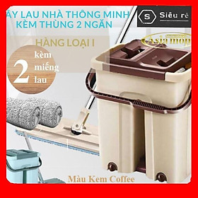 Mua BỘ LAU NHÀ 2 NGĂN TỰ VẮT MYSUTA ( SIZE LỚN 35 x 23 x 39 cm ) TẶNG Kèm 2 miếng lau (PD155199)