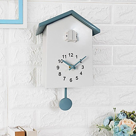 Cuckoo Wall Clock Birdhouse Decorative Hanging Clock, Natural Bird Voices Telling Time Pendulum Clocks Wall Art Decor for Living Room Kitchen Office