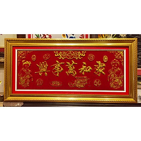 Mua Tranh nhung kim sa chữ hán  Gia Hòa Vạn Sự Hưng