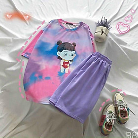 SET THUN NỮ COTTON,MÀU SẮC SINH ĐỘNG,THIẾT KẾ HỌA TIẾT XINH XẮN THỜI TRANG VINA 1HIT FASHION