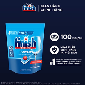 Viên Rửa Chén Bát Hương Chanh Finish Powerball Power All In 1 Max - Túi 100 viên siêu tiết kiệm