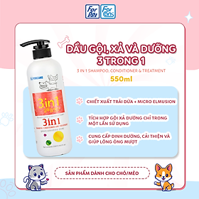 Dầu Gội, Xả Và Dưỡng 3 Trong 1 Cho Thú Cưng Forcans 550ml