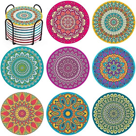 Mua Bộ Lót ly 8 chiếc đường kính 10 4cm InnoGear Coasters  Coasters for Drinks Absorbent Ceramic .