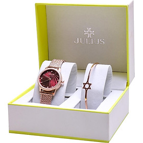 Combo Đồng Hồ Nữ JA-1219C Julius Hàn Quốc Dây Thép và lắc tay Julius