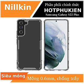 Ốp lưng silicon trong suốt cho Samsung Galaxy S22 Plus hiệu Nillkin Nature Pro mỏng 0.6mm - hàng nhập khẩu