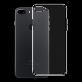 Ốp lưng cho Iphone 7 PLUS / 8 PLUS - Ốp dẻo viền mạ màu Đen ánh kim - Hàng Chính Hãng