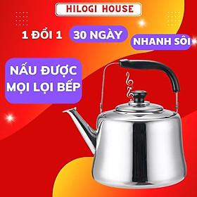 Mua Ấm Đun Nước 5L Inox HiLOGI KITCHEN Dùng Được Bếp Từ  Các Loại Bếp  quai xách chắc chắn bọc nhựa chống nóng