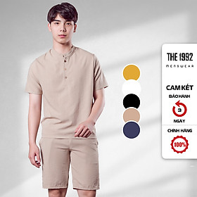 Đồ bộ nam đũi THE 1992 Bộ đũi nam cổ tàu cao cấp