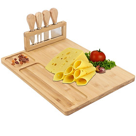 Bamboo Cheese Board and  Set Serving Tray for Household Picnic Bridal