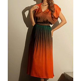 Váy Maxi Ombre, Chân Váy Xòe Hoàng Hôn thời trang thiết kế Hity SKI040