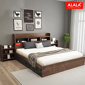 Giường ngủ ALALA81 + 3 hộc kéo / Miễn phí vận chuyển và lắp đặt/ Đổi trả 30 ngày/ Sản phẩm được bảo hành 5 năm từ thương hiệu ALALA/ Chịu lực 700kg