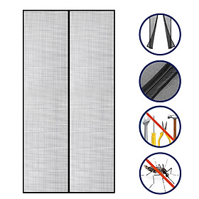 Upgrade Hands Free Magnetic Screen Door Mesh Curtain Keeps Bugs Out Full Frame Magnets with Magic Tape Drill Free