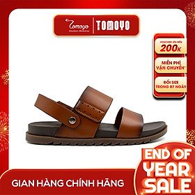 Sandal Tomoyo Da Bò Thật Đế Rãnh Chống Trượt TMS302