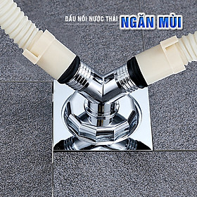 Đầu nối thoát nước máy giặt, thoát nước thải kiêm chống mùi hôi, ngăn côn trùng trào ngược lắp thoát sàn, ống PVC, bộ 2 chạc MIHOCO 3112