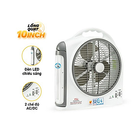 Mua Quạt Sạc Kiêm Đèn Sạc HONJIANDA HJD- FL203 LED 2 bình - Hàng chính hãng