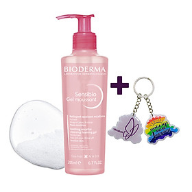 Gel Rửa Mặt Dành Cho Da Nhạy Cảm BIODERMA Sensibio Gel Moussant 200ml + Tặng Móc Khóa