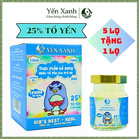 25% tổ yến - Thực phẩm bổ sung: Nước tổ yến chưng dành cho trẻ em Kid's nest - Kool hương dừa non - YẾN XANH - Hộp 1 lọ x 70ml