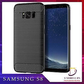 Ốp lưng cho Samsung S8 S8 Plus dẻo Carbon phay xước chống sốc chống vân tay