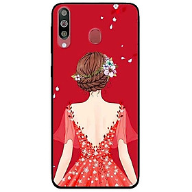 Ốp lưng dành cho Samsung M30 mẫu Cô Gái Váy Đỏ