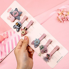 Set 6 kẹp tóc cho bé style Hàn Quốc dễ thương, xinh xắn