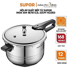 Mua Nồi áp suất inox 304 hạn chế ăn mòn  giữ nhiệt bền lâu  an toàn cao cấp 5 2L Supor Quick YS22ED (Bạc)