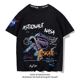 Áo thun nam nữ in hình phi hành gia phông unisex