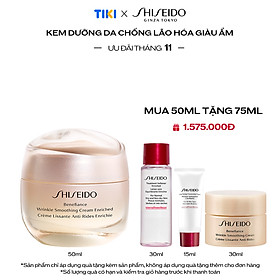 Kem dưỡng da chống lão hóa giàu ẩm Shiseido Benefiance Wrinkle Smoothing Cream Enriched 50ml